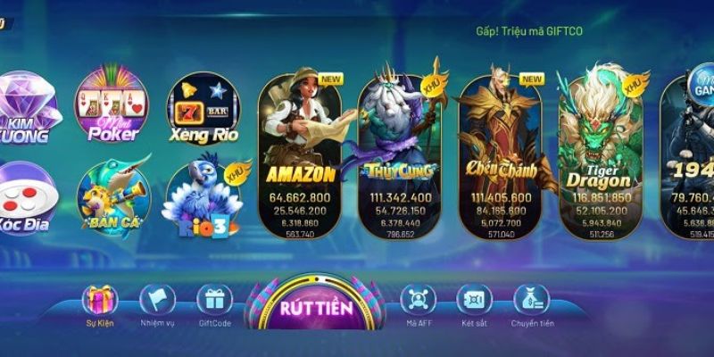 Sảnh chơi và trải nghiệm đa dạng của game bài đổi thưởng Rio66